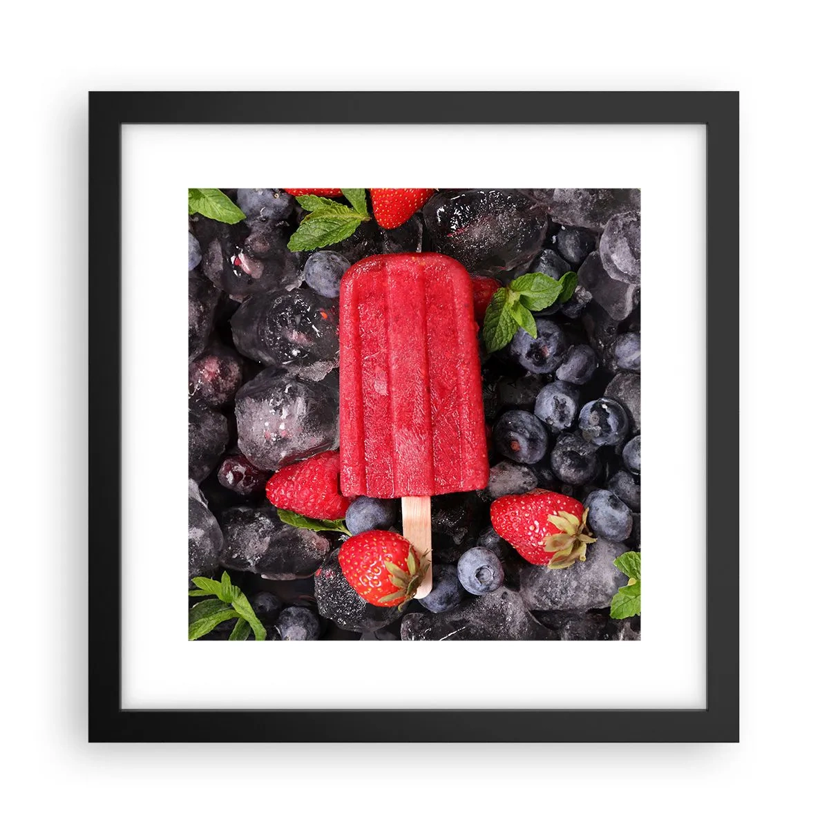 Poster in einem schwarzem Rahmen - So schmeckt der heiße Sommer - 30x30 cm