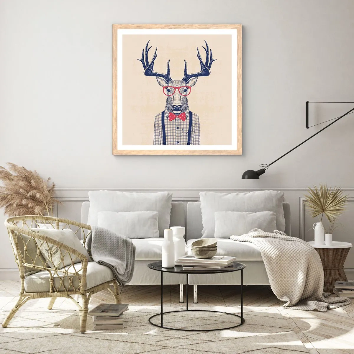 Poster in einem Rahmen aus heller Eiche - Eine lustige Extravaganz - 40x40 cm