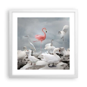 Poster in einem weißen Rahmen - Wie kam ich hier hin? - 40x40 cm