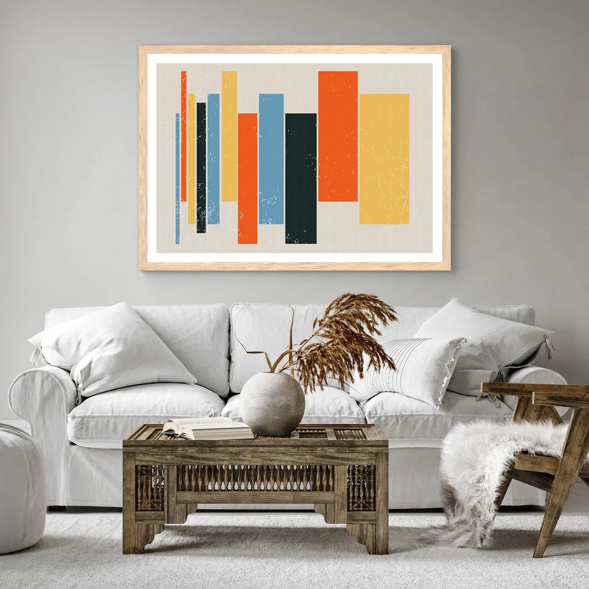 Poster in einem Rahmen aus heller Eiche - Musiknotation - 91x61 cm