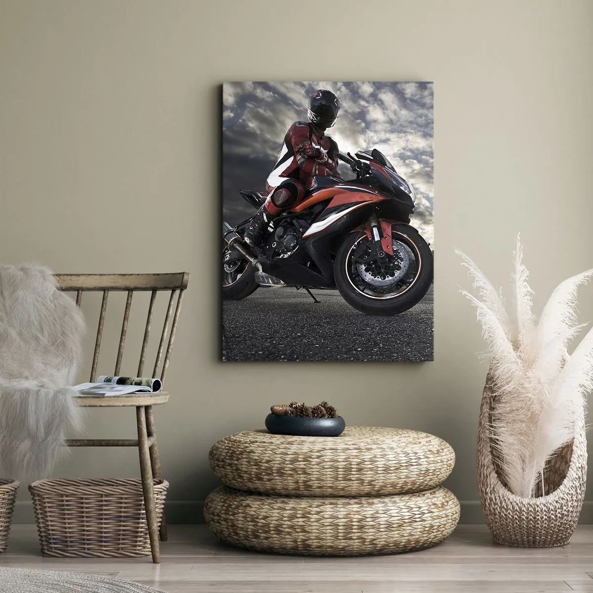 Bild auf Leinwand - Leinwandbild - Dunkler Reiter - 45x80 cm