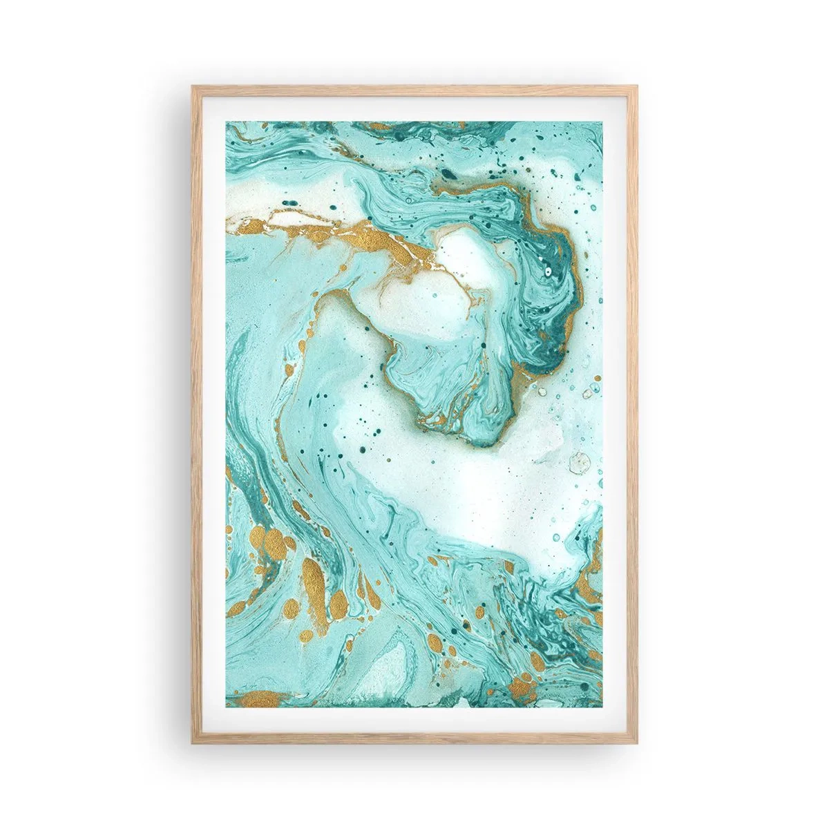 Poster in einem Rahmen aus heller Eiche - Unter der großen Welle der Edo-Ära - 61x91 cm