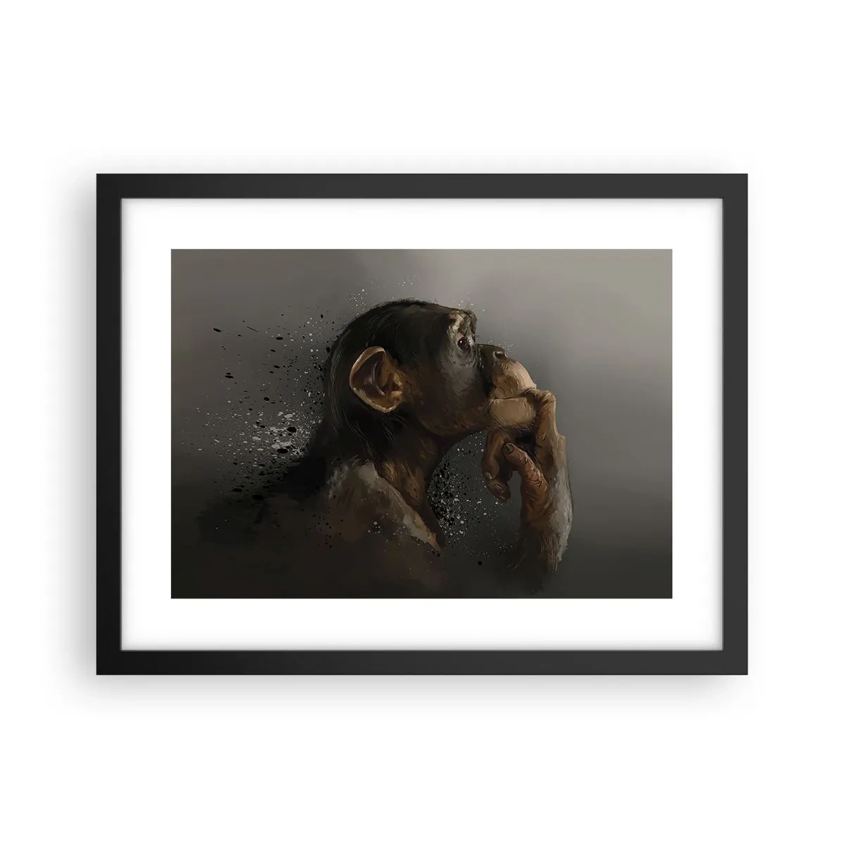 Poster in einem schwarzem Rahmen - Sicherlich ein Denker - 40x30 cm