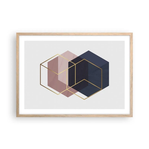 Poster in einem Rahmen aus heller Eiche - Die Kraft der Einfachheit - 70x50 cm