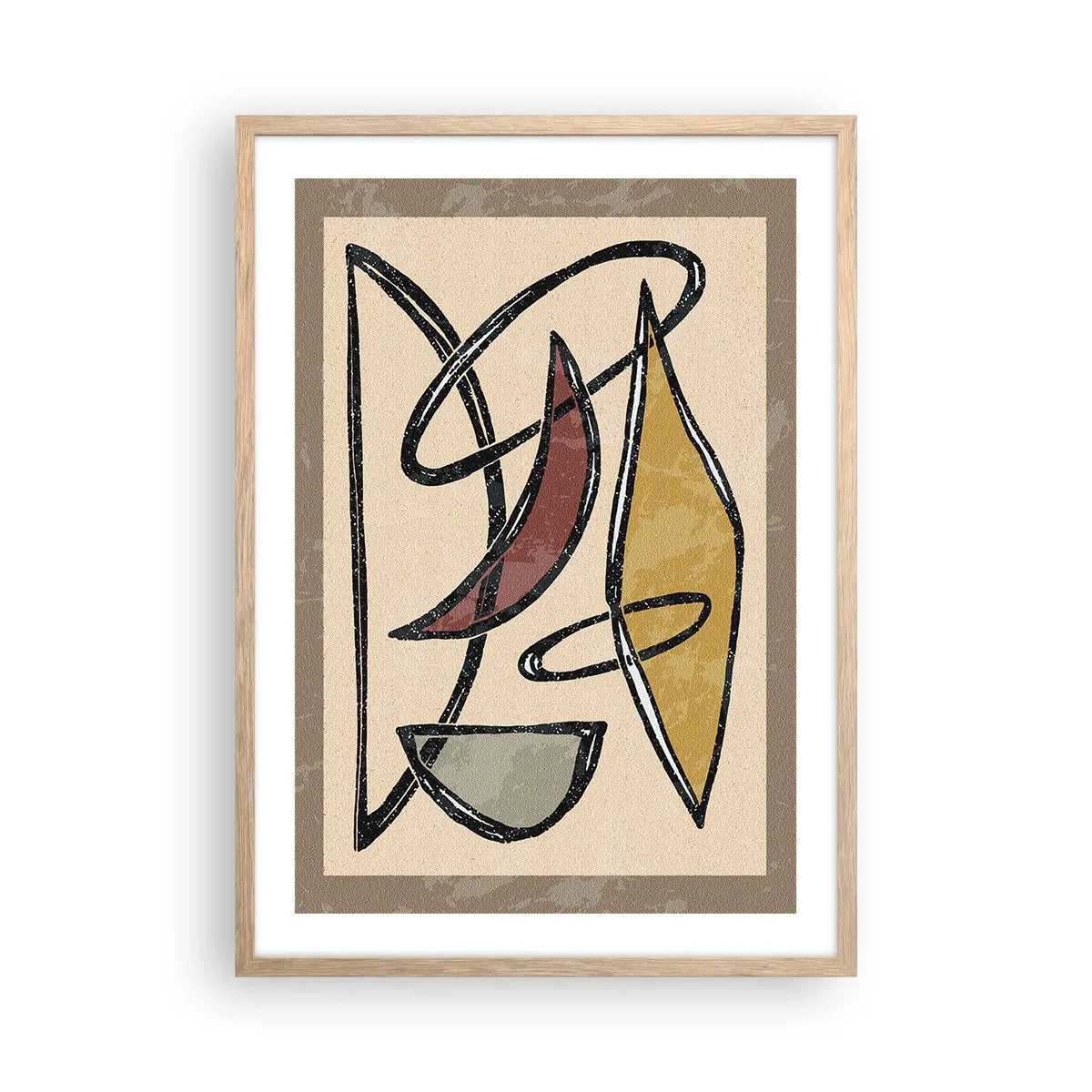 Poster in einem Rahmen aus heller Eiche - Komposition – Bögen und Ovale - 50x70 cm