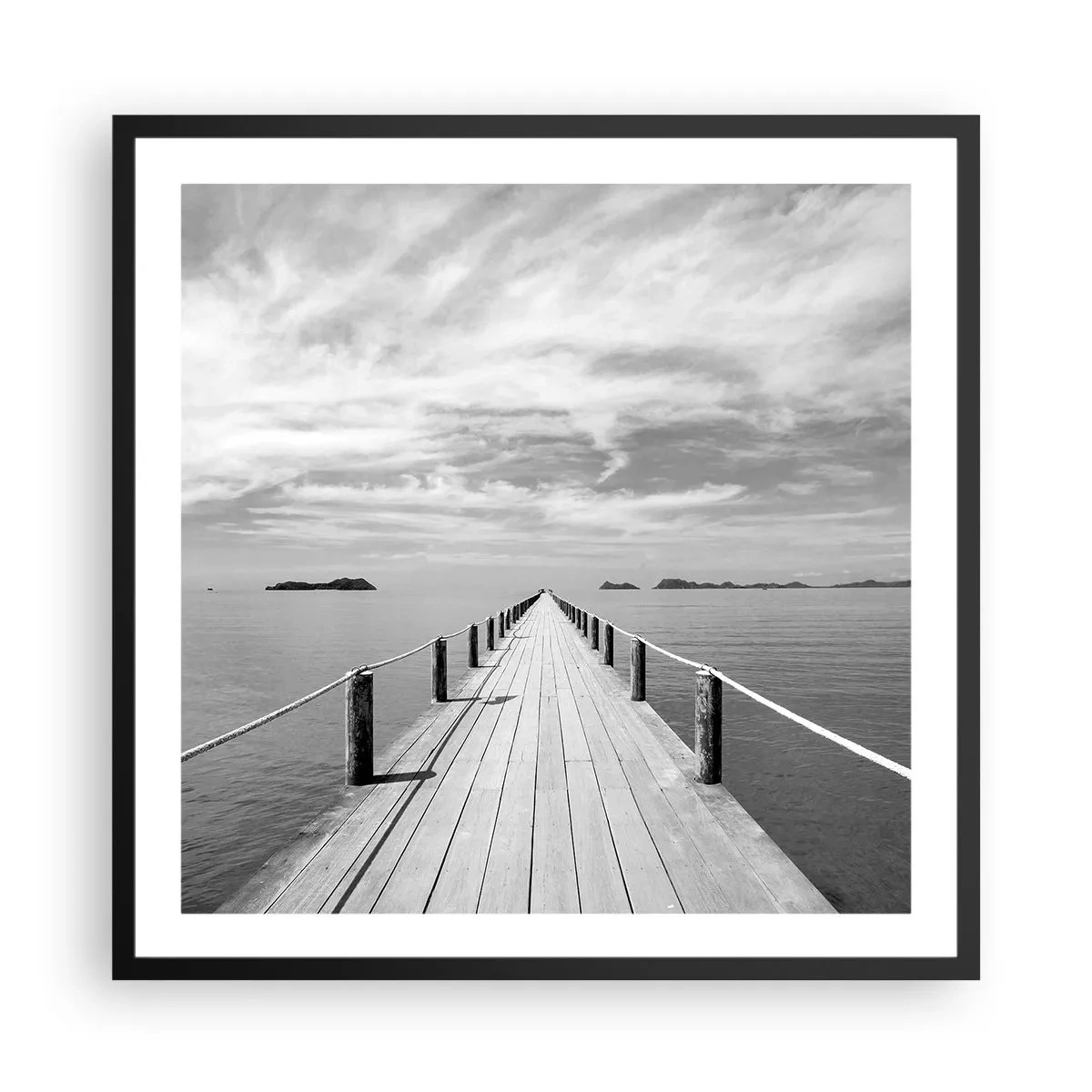 Poster in einem schwarzem Rahmen - Oder vielleicht eine Reise ... - 60x60 cm