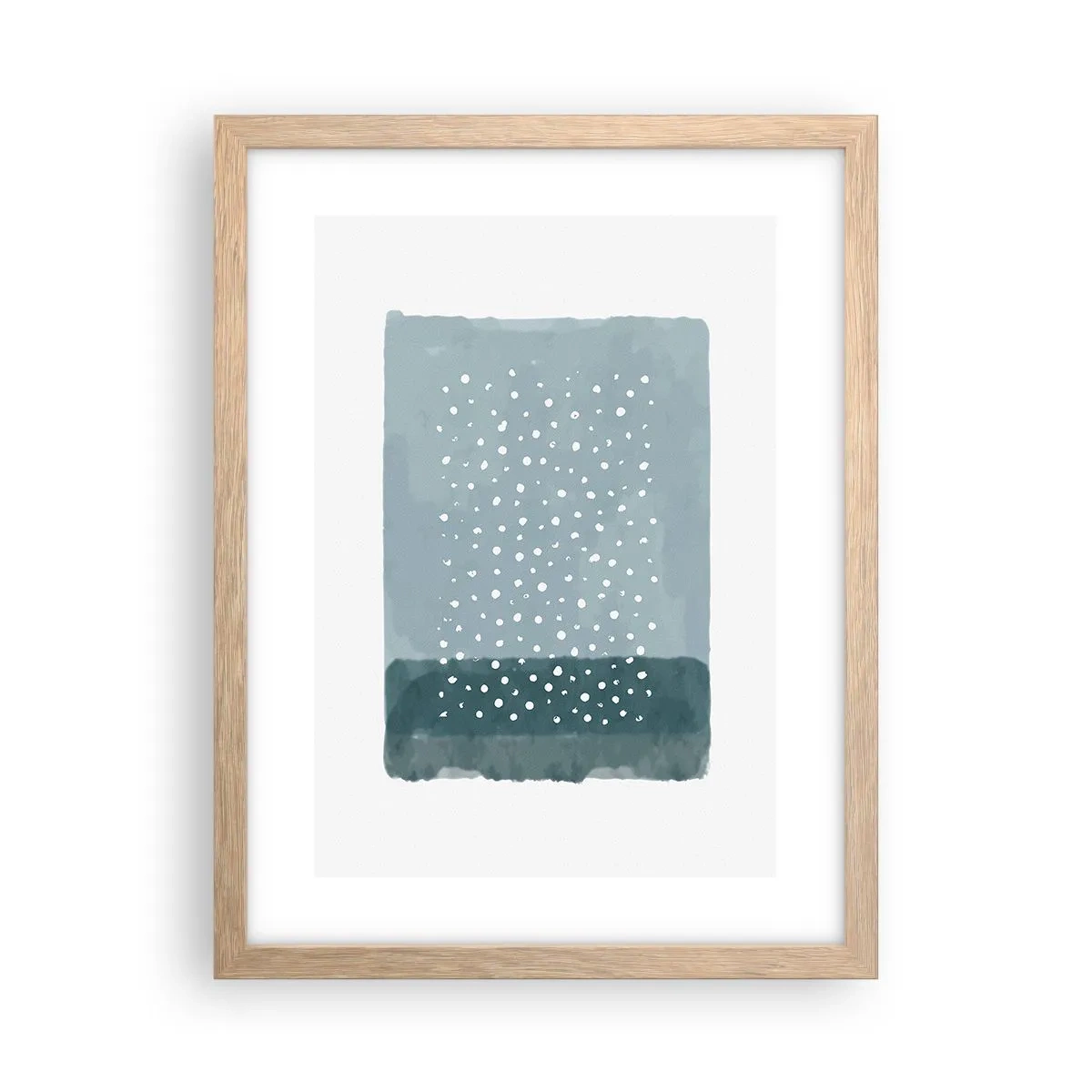 Poster in einem Rahmen aus heller Eiche - Auf Blau gewachsen - 30x40 cm