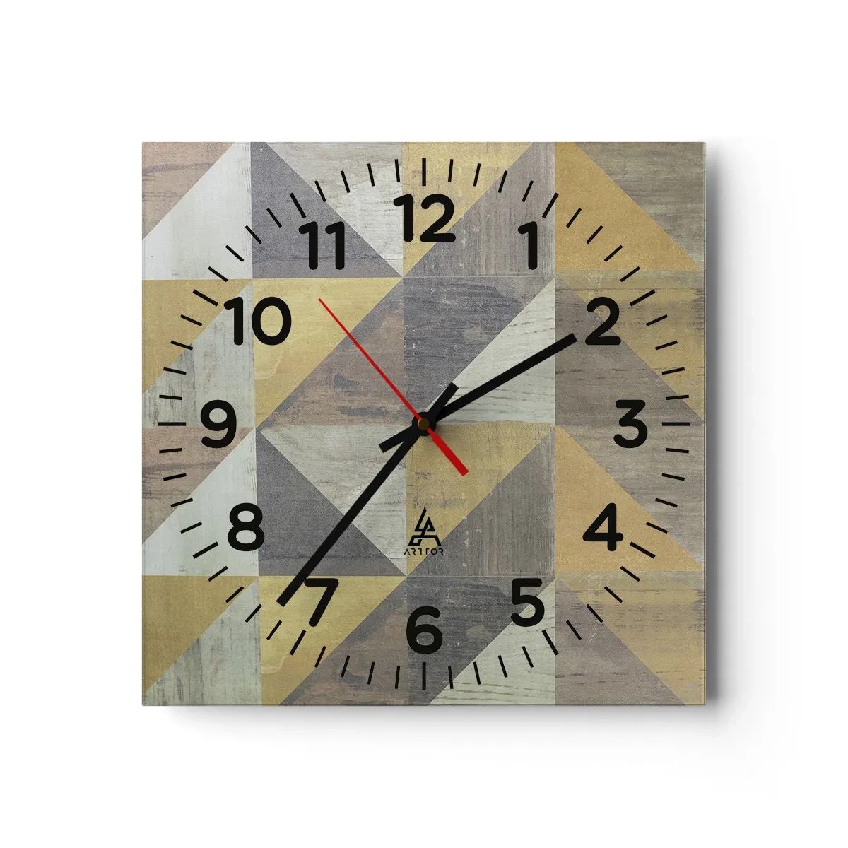 Wanduhr - Glasuhr - Am Winkel des Dreiecks - 40x40 cm