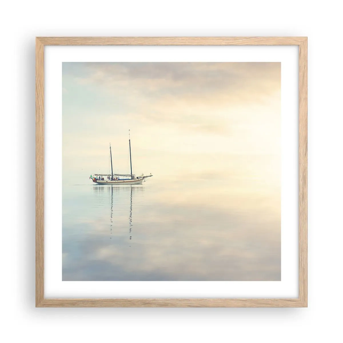 Poster in einem Rahmen aus heller Eiche - Im Meer der Stille - 50x50 cm