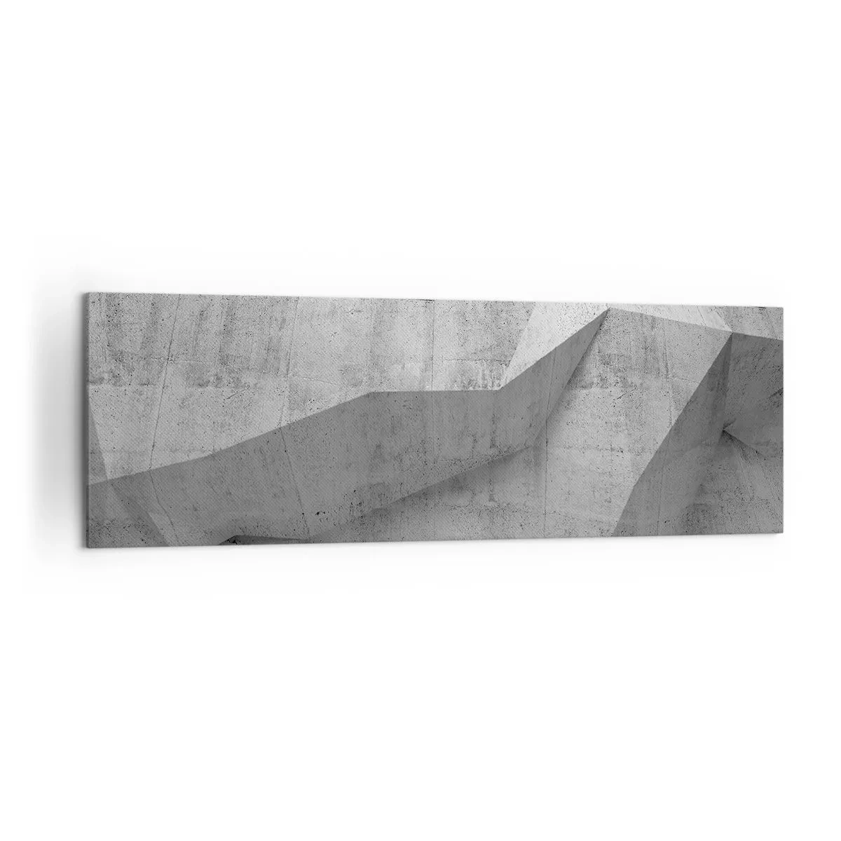 Bild auf Leinwand - Leinwandbild - Geometrische Betonformen in Grau - 160x50cm - Eine echte Herausforderung - Moderne Wanddekoration für Wohnzimmer und Schlafzimmer ARTTOR