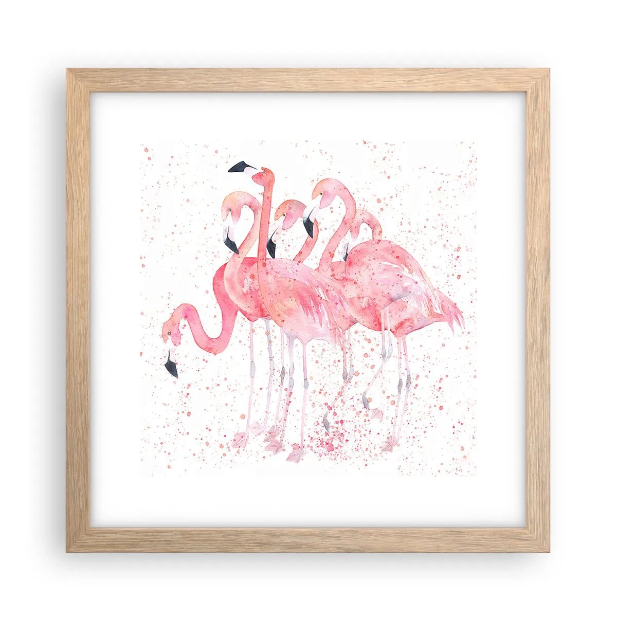 Poster in einem Rahmen aus heller Eiche - Rosa Ensemble - 30x30 cm