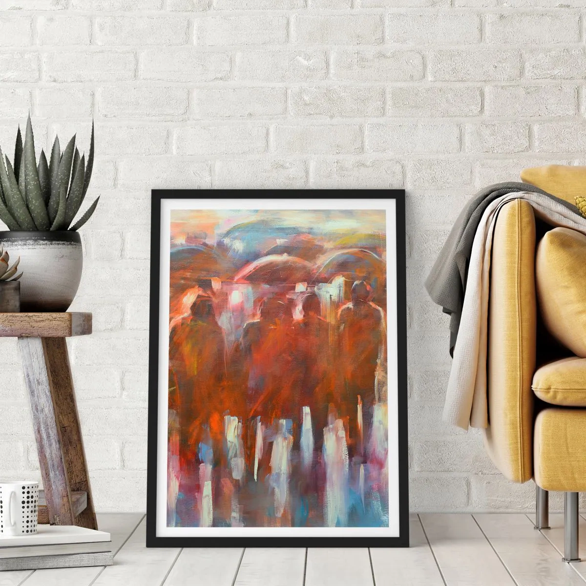 Poster in einem schwarzem Rahmen - Auch bei Regen und Nebel - 61x91 cm