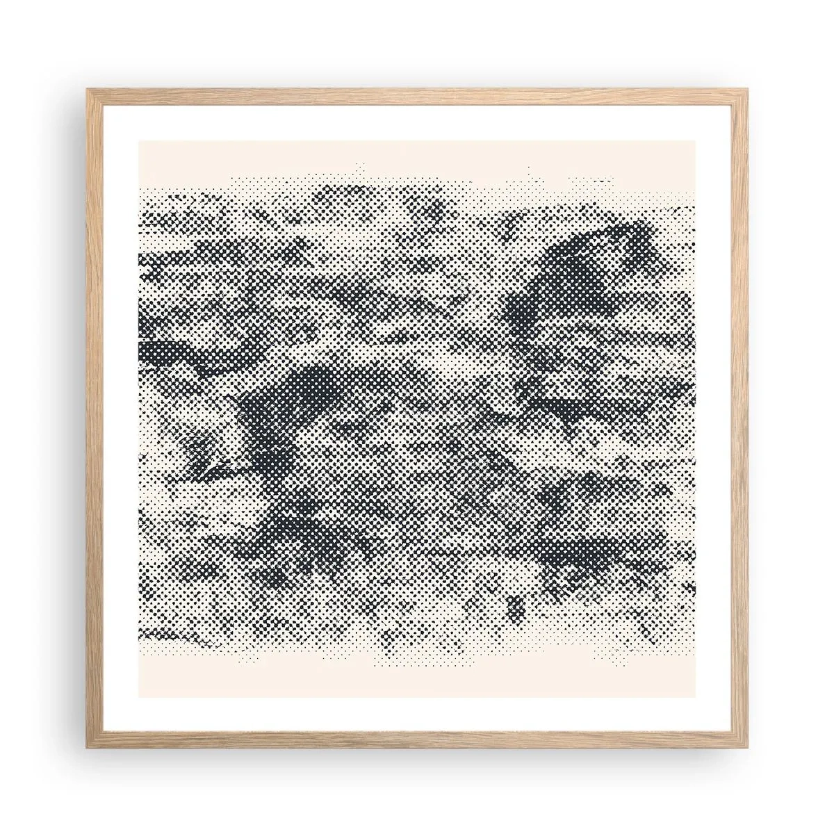 Poster in einem Rahmen aus heller Eiche - Nebelige Komposition - 60x60 cm