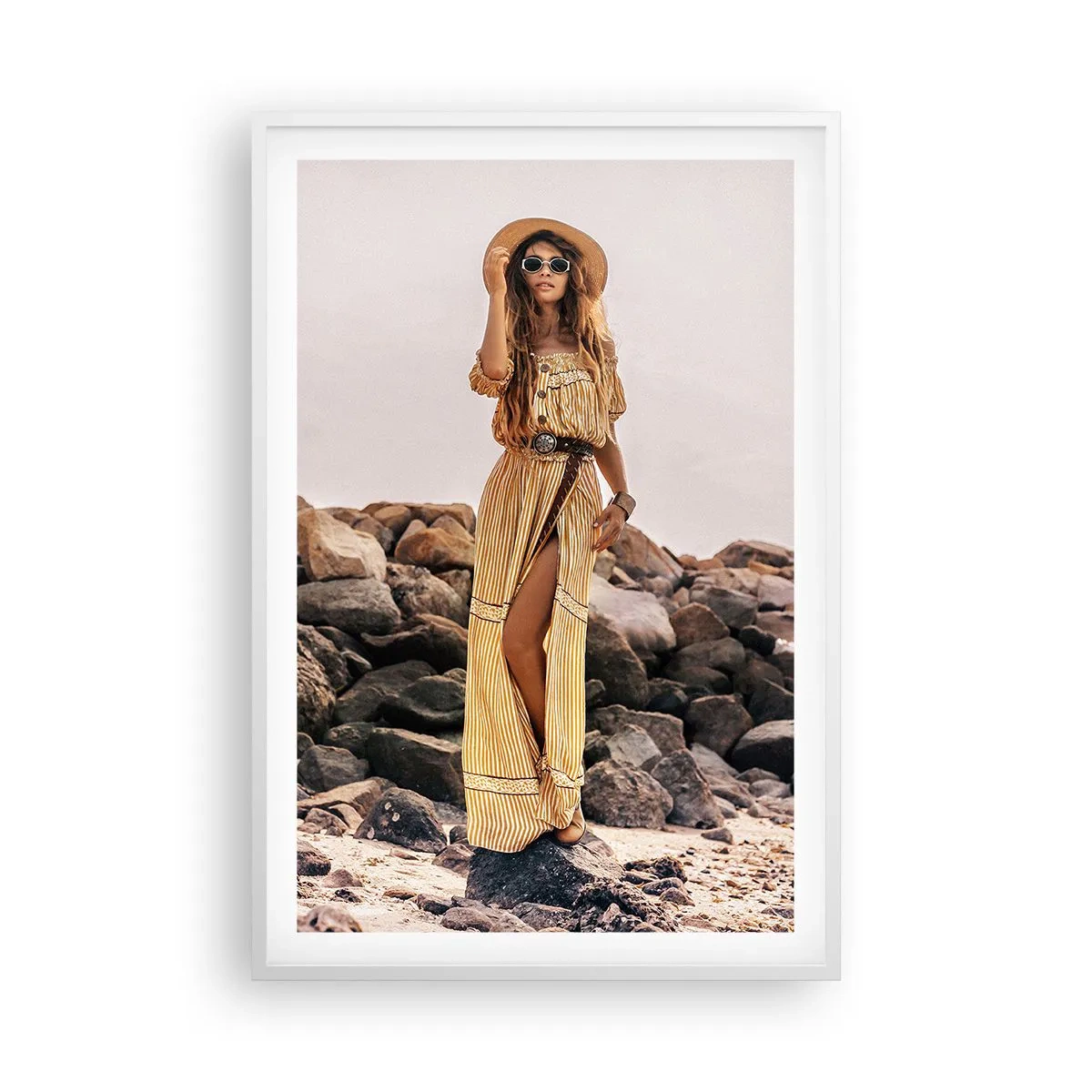 Poster in einem weißen Rahmen - Die Magie der Steine - 61x91 cm