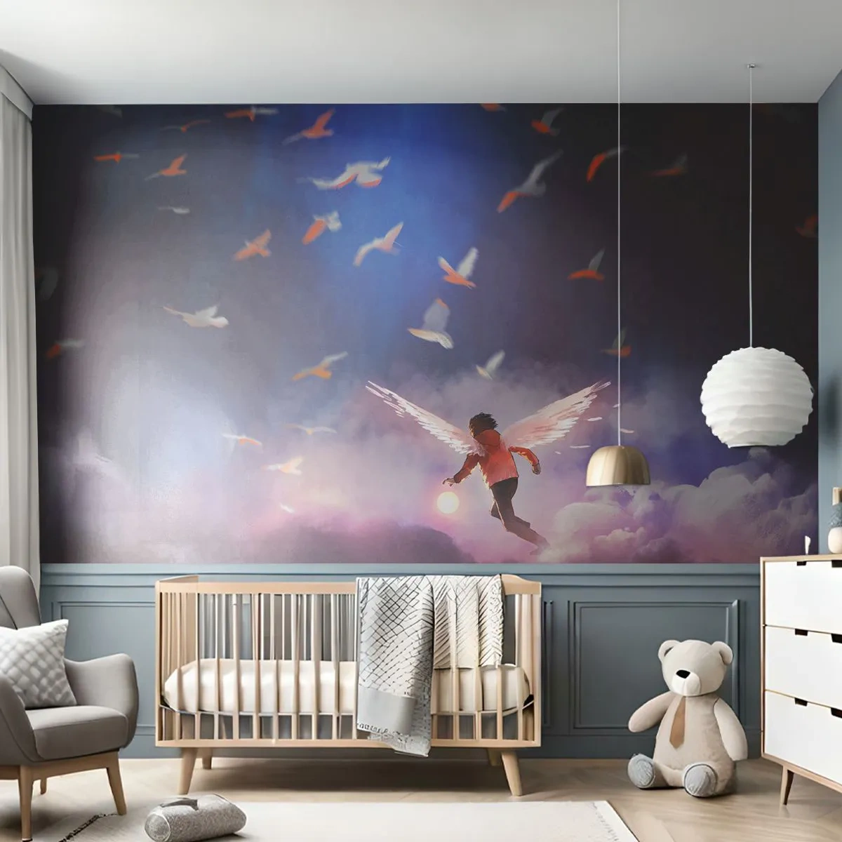 Fototapete Premium Sand - Du brauchst Fantasie und Mut - Abstraktion, Fantasie, Ikarus - 300x210 cm