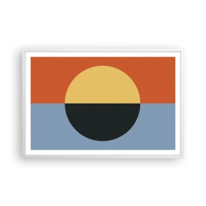 Poster in einem weißen Rahmen - Eine Komposition aus Wärme und Kühle - 91x61 cm