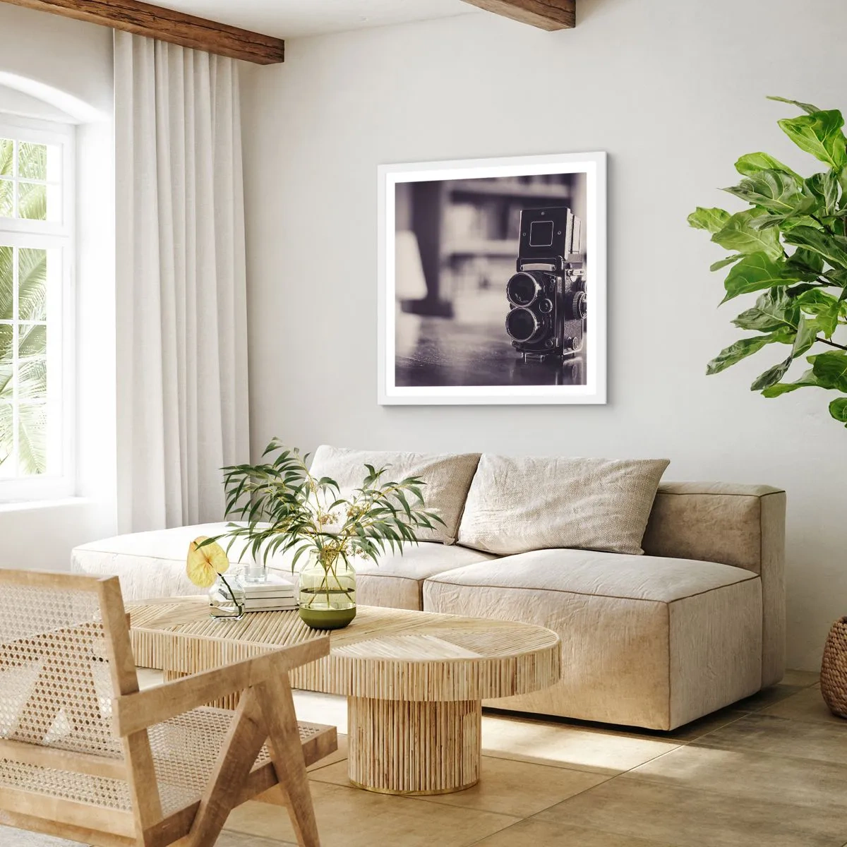 Poster in einem weißen Rahmen - Zauber alter Fotografie - 40x40 cm