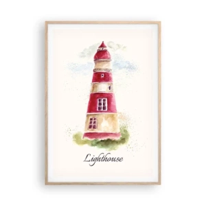 Poster in einem Rahmen aus heller Eiche - Das Wetter ringsum ist immer gut - 70x100 cm