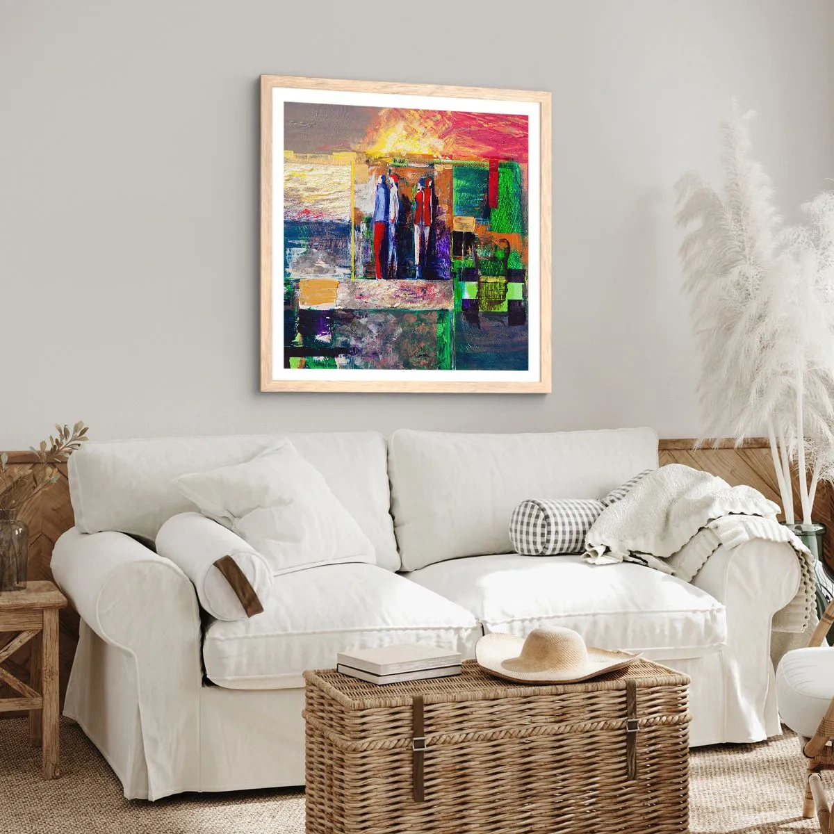 Poster in einem Rahmen aus heller Eiche - Beziehungen und Emotionen - 40x40 cm