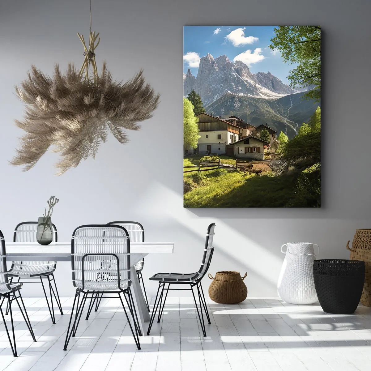 Bild auf Leinwand - Leinwandbild - Alpenidylle - 45x80 cm