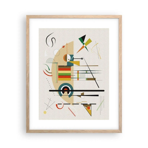 Poster in einem Rahmen aus heller Eiche - Und die Welt lacht - 40x50 cm