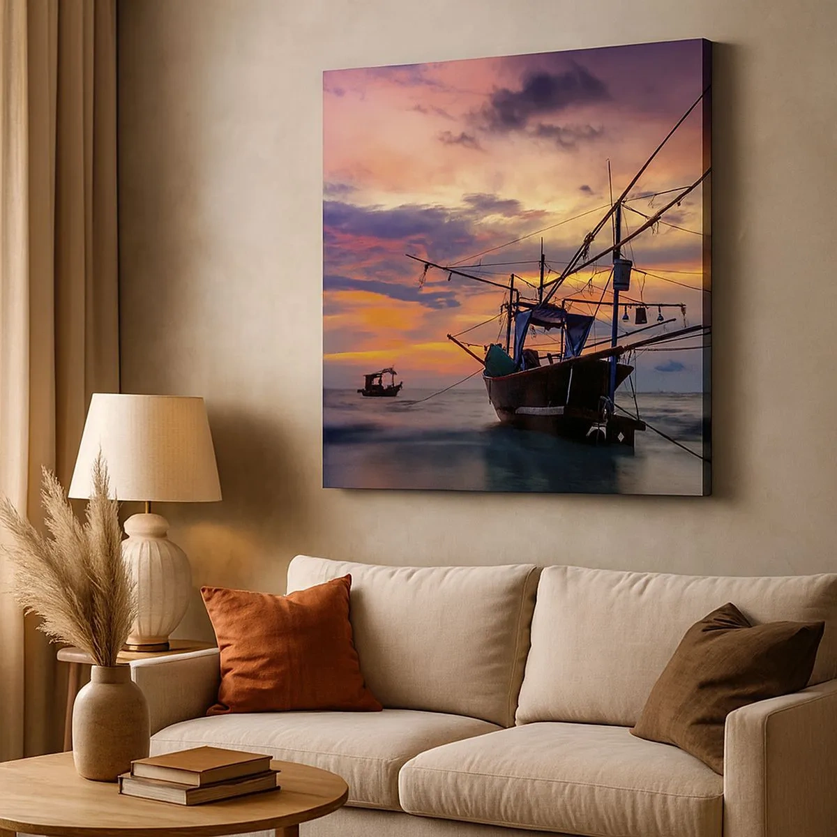 Bild auf Leinwand - Leinwandbild - Exotischer Abend - 30x30 cm