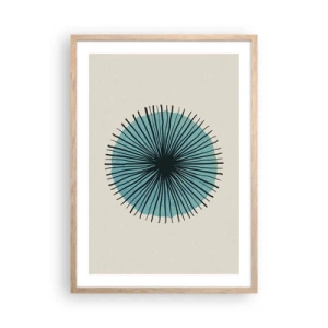 Poster in einem Rahmen aus heller Eiche - Strahlend im Blau - 50x70 cm
