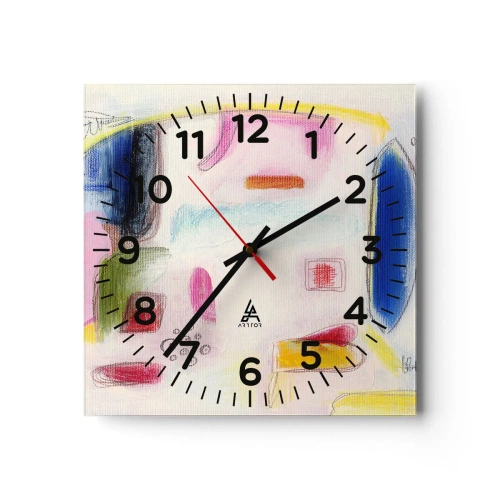 Wanduhr - Glasuhr - Eher konvex als konkav oder flach - 30x30 cm