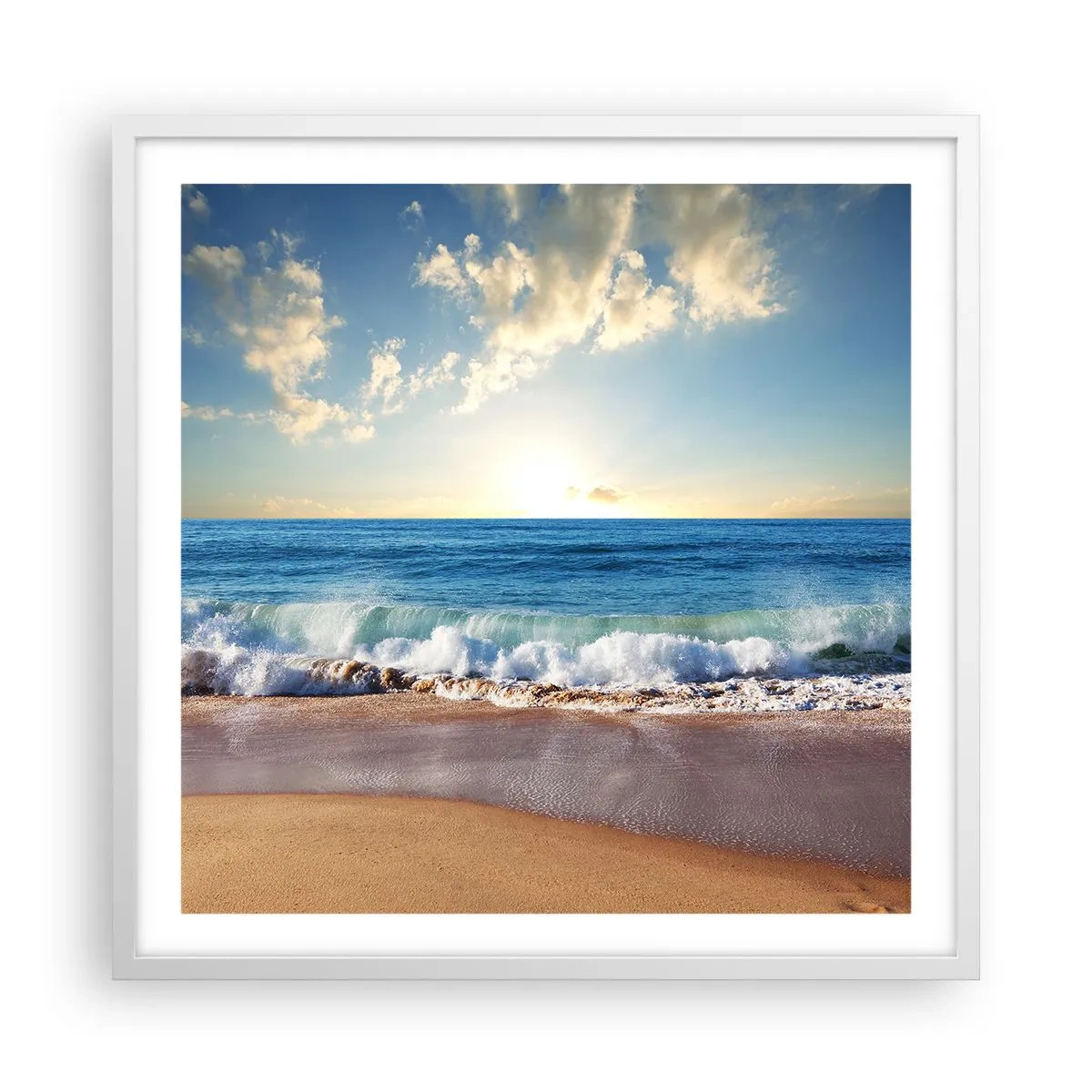 Poster in einem weißen Rahmen - Bewegung und Stille zugleich - 60x60 cm