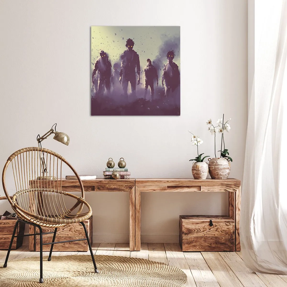 Bild auf Leinwand - Leinwandbild - Vorsichtig sein! Sie kommen - 70x70 cm