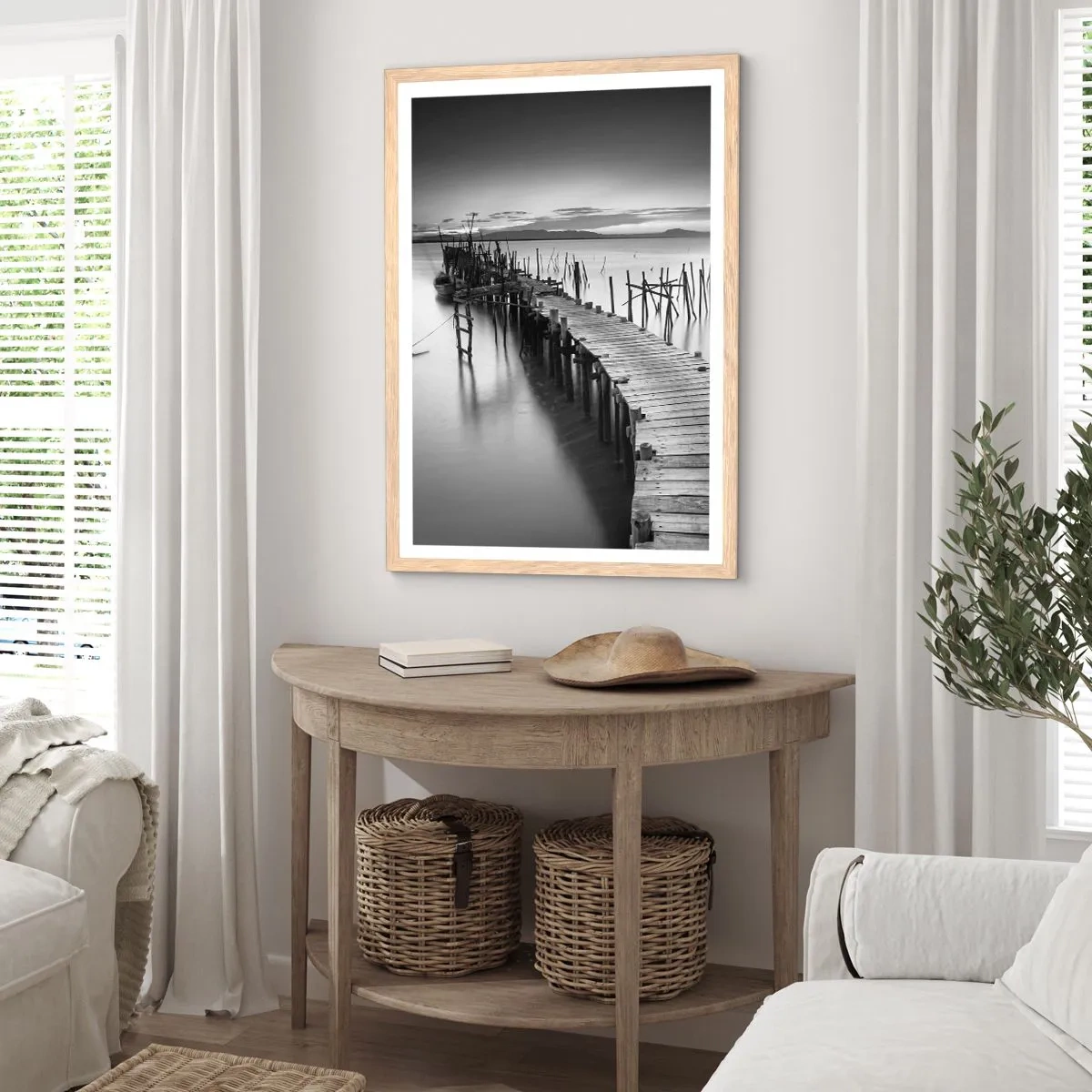 Poster in einem Rahmen aus heller Eiche - Der Frieden eines vergessenen Ufers - 70x100 cm