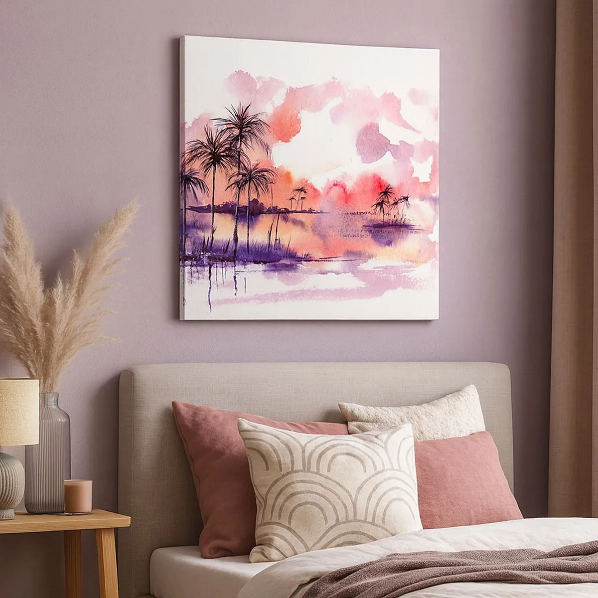 Bild auf Leinwand - Leinwandbild - Die Ruhe der Tropen in Rot - 30x30 cm