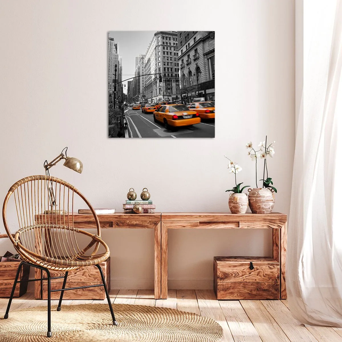 Bild auf Leinwand - Leinwandbild - Sonnen der Großstadt - 70x70 cm