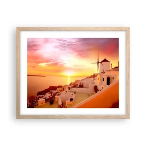 Poster in einem Rahmen aus heller Eiche - In Weiß und Gold schmelzen - 50x40 cm