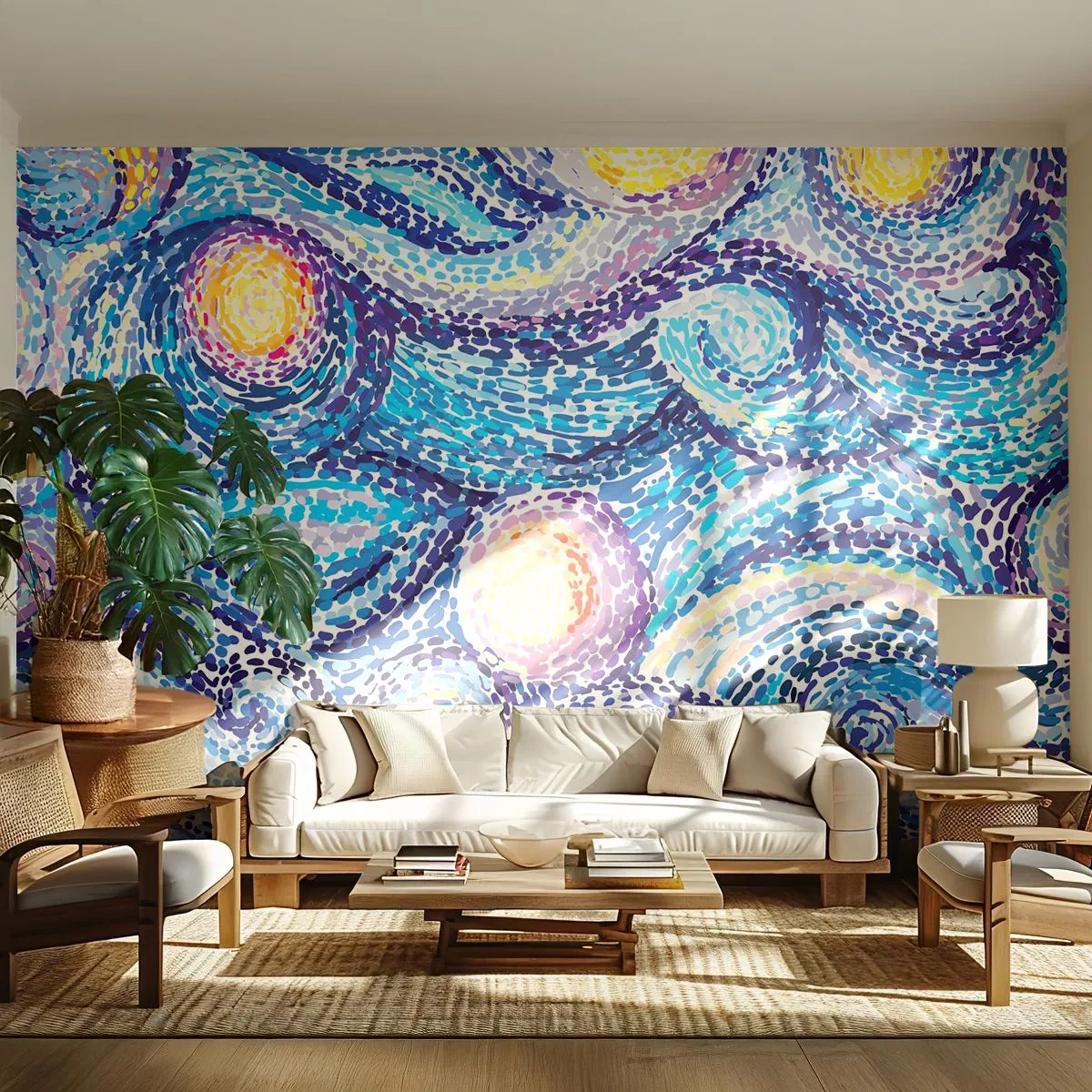 Fototapete Premium Canvas - Aus einem Gemälde von van Gogh - Abstraktion, Stück, Malerei - 500x350 cm