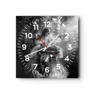 Wanduhr - Glasuhr - Mutter selbst - Natur - 30x30 cm