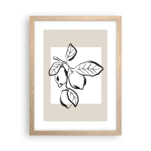 Poster in einem Rahmen aus heller Eiche - Dort, wo Zitronen reifen… - 30x40 cm