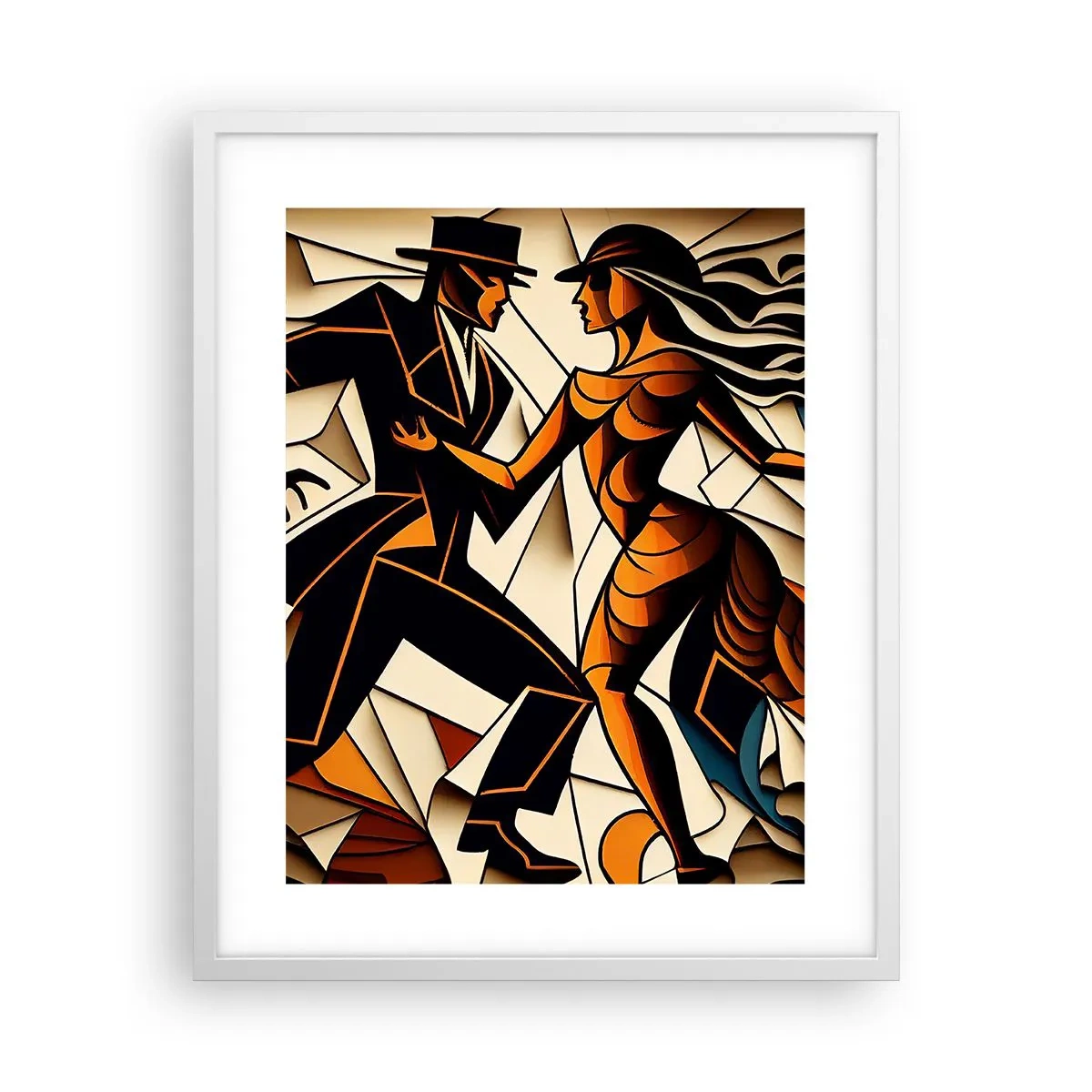 Poster in einem weißen Rahmen - Tanz der Passion und Leidenschaft - 40x50 cm