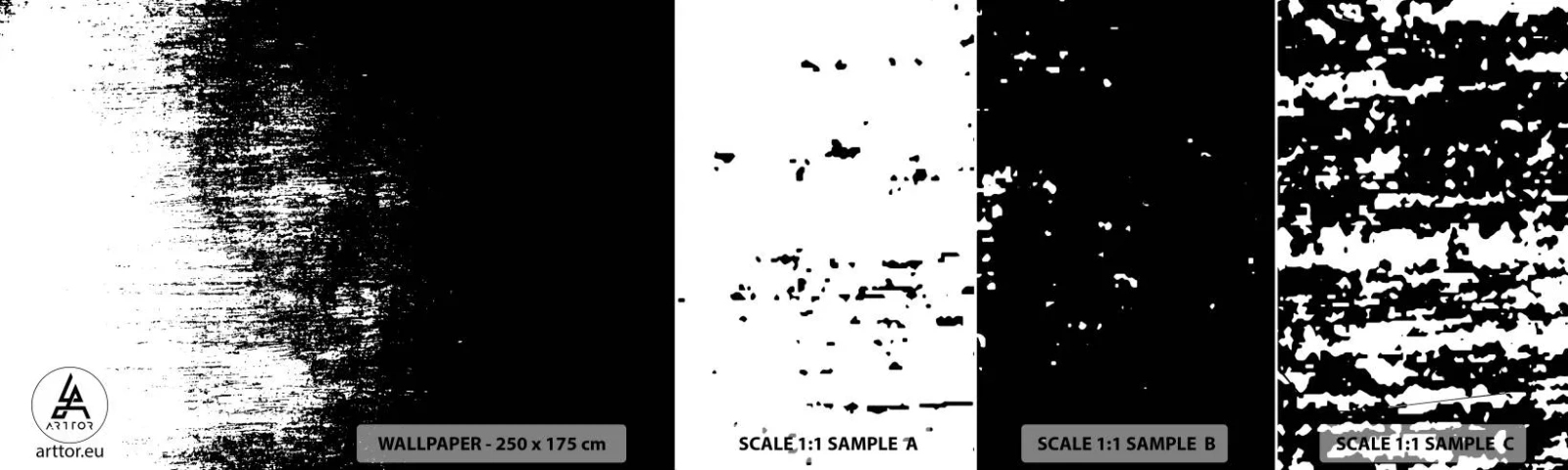 Fototapetenmuster Standard Eco - Und der Gewinner ist ... - Abstraktion, Stück, Schwarz und weiß - 100x30 cm