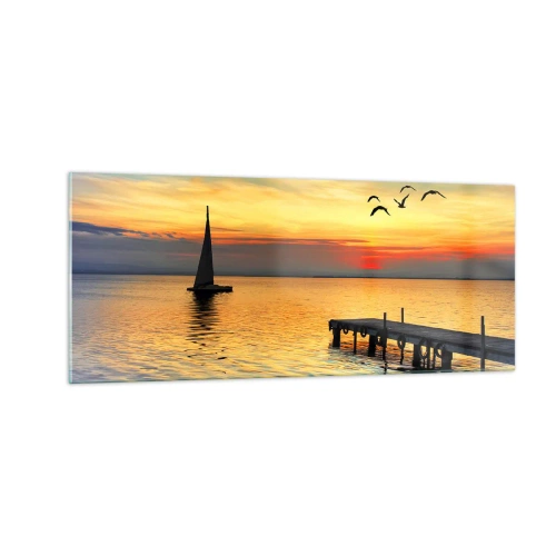 Glasbild - Bild auf glas - Abendrückkehr - 100x40 cm