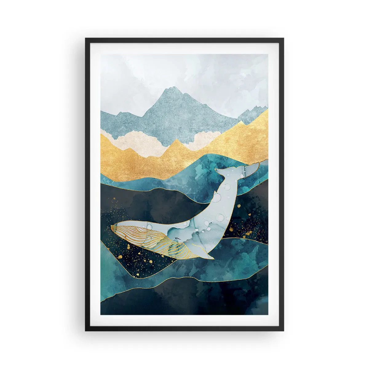 Poster in einem schwarzem Rahmen - Die kühle Schönheit des Nordens - 61x91 cm