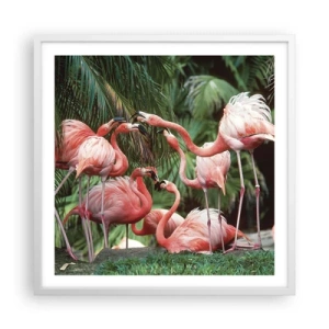 Poster in einem weißen Rahmen - Nachmittagsklatsch - 60x60 cm