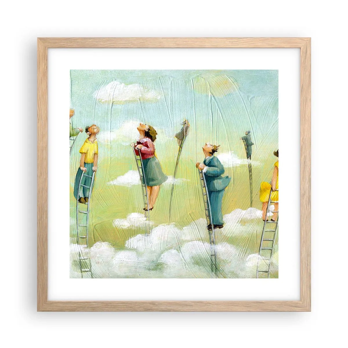 Poster in einem Rahmen aus heller Eiche - Hinter deinem Traum - 40x40 cm