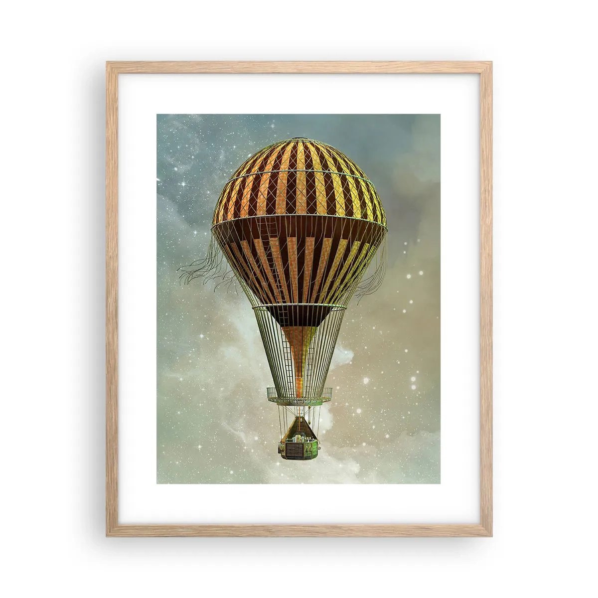 Poster in einem Rahmen aus heller Eiche - Pionierflüge - 40x50 cm