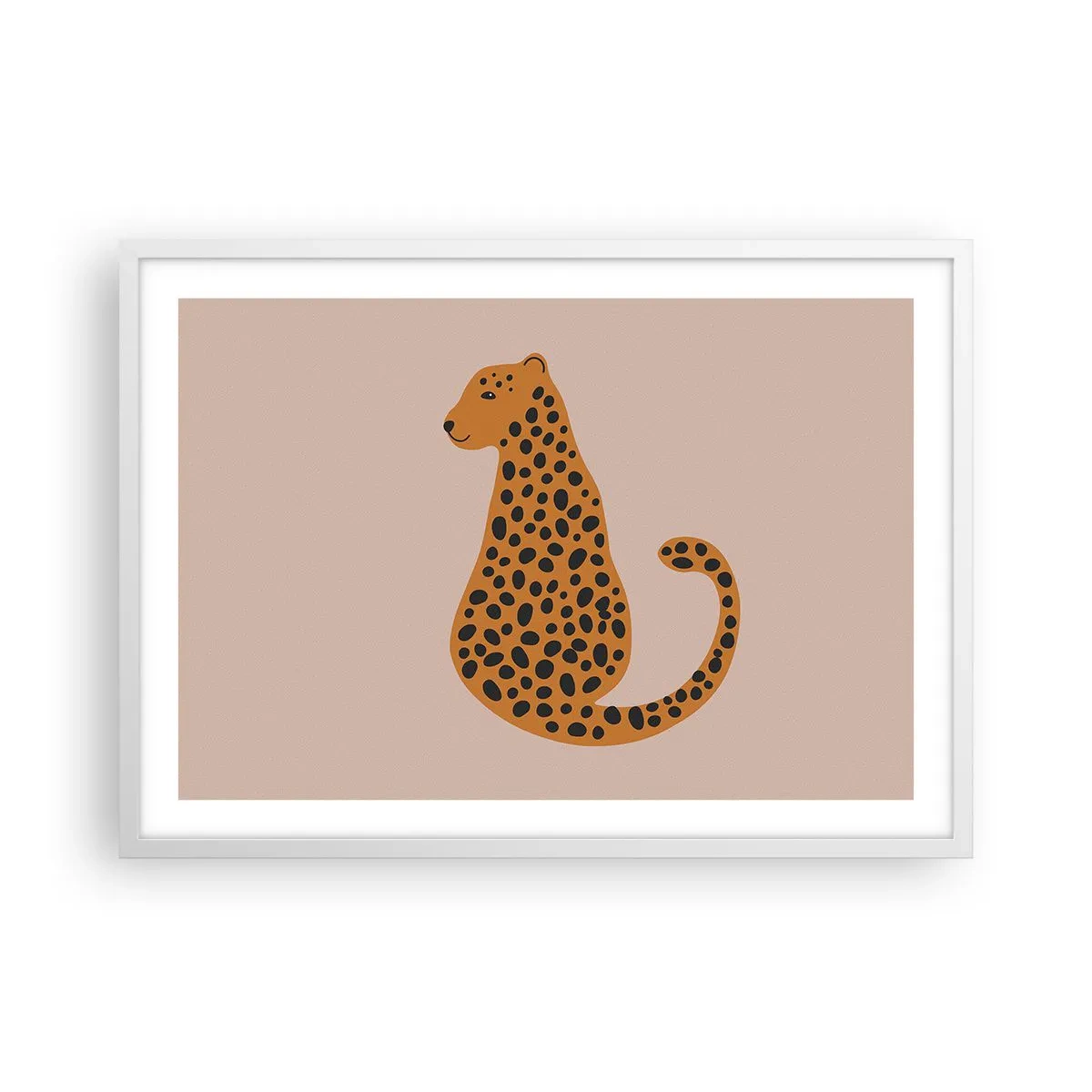 Poster in einem weißen Rahmen - Leopardenmuster ist ein modisches Muster - 70x50 cm