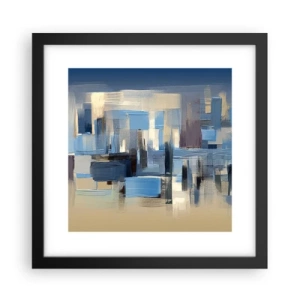Poster in einem schwarzem Rahmen - Blaue Konstruktion - 30x30 cm