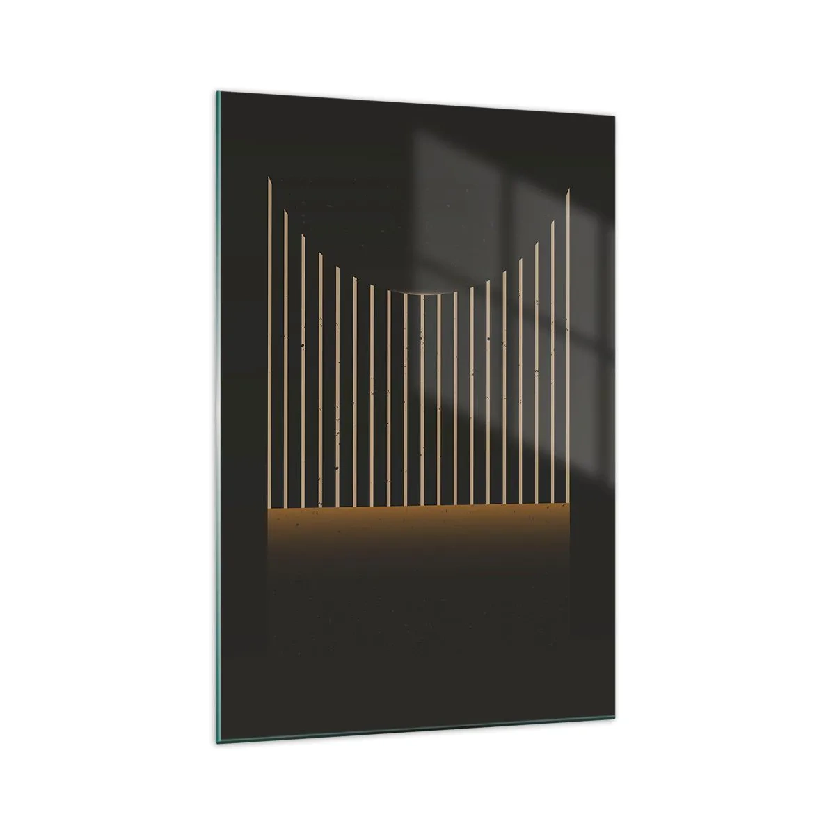 Glasbild - Bild auf glas - Geometrisches Muster mit Streifen auf dunklem Hintergrund - 70x100cm - Die Dunkelheit erkunden - Moderne Wanddekoration für Wohnzimmer und Schlafzimmer ARTTOR
