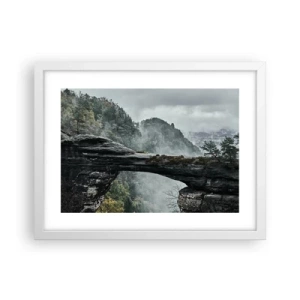 Poster in einem weißen Rahmen - Abenteuer beginnt gleich - 40x30 cm