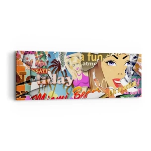 Bild auf Leinwand - Leinwandbild - Sommer Rückblicke - 90x30 cm