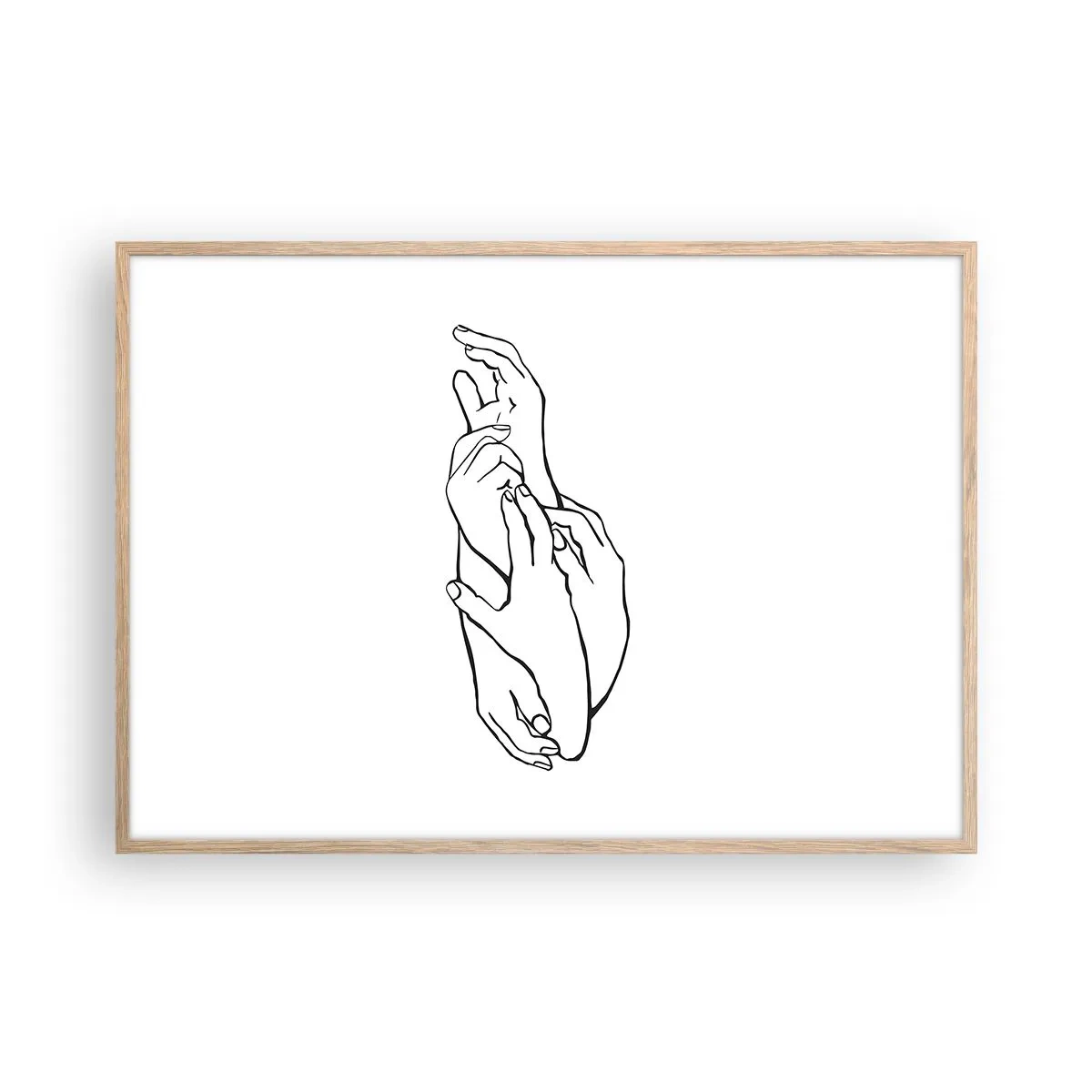 Poster in einem Rahmen aus heller Eiche - Gute Geste - 100x70 cm